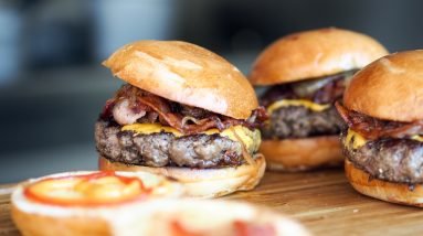 low-angle of burgers